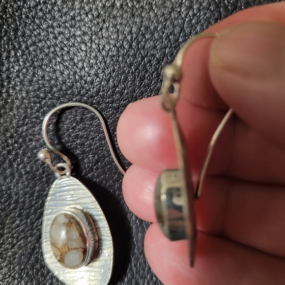 Pink Opal Sterling Silver Earrings - Picture 4 of 4